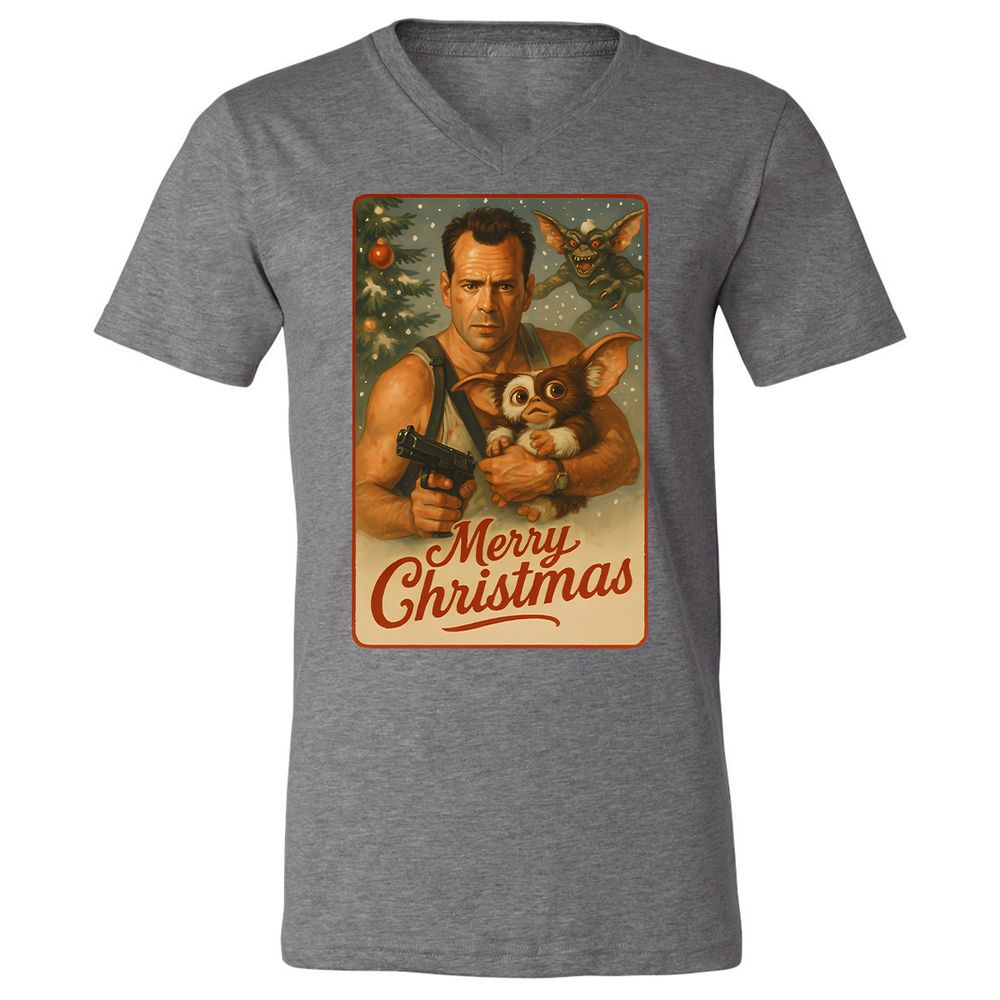 Unisex V-Neck T-Shirt - EXZZCXXL - Deep Heather - 13