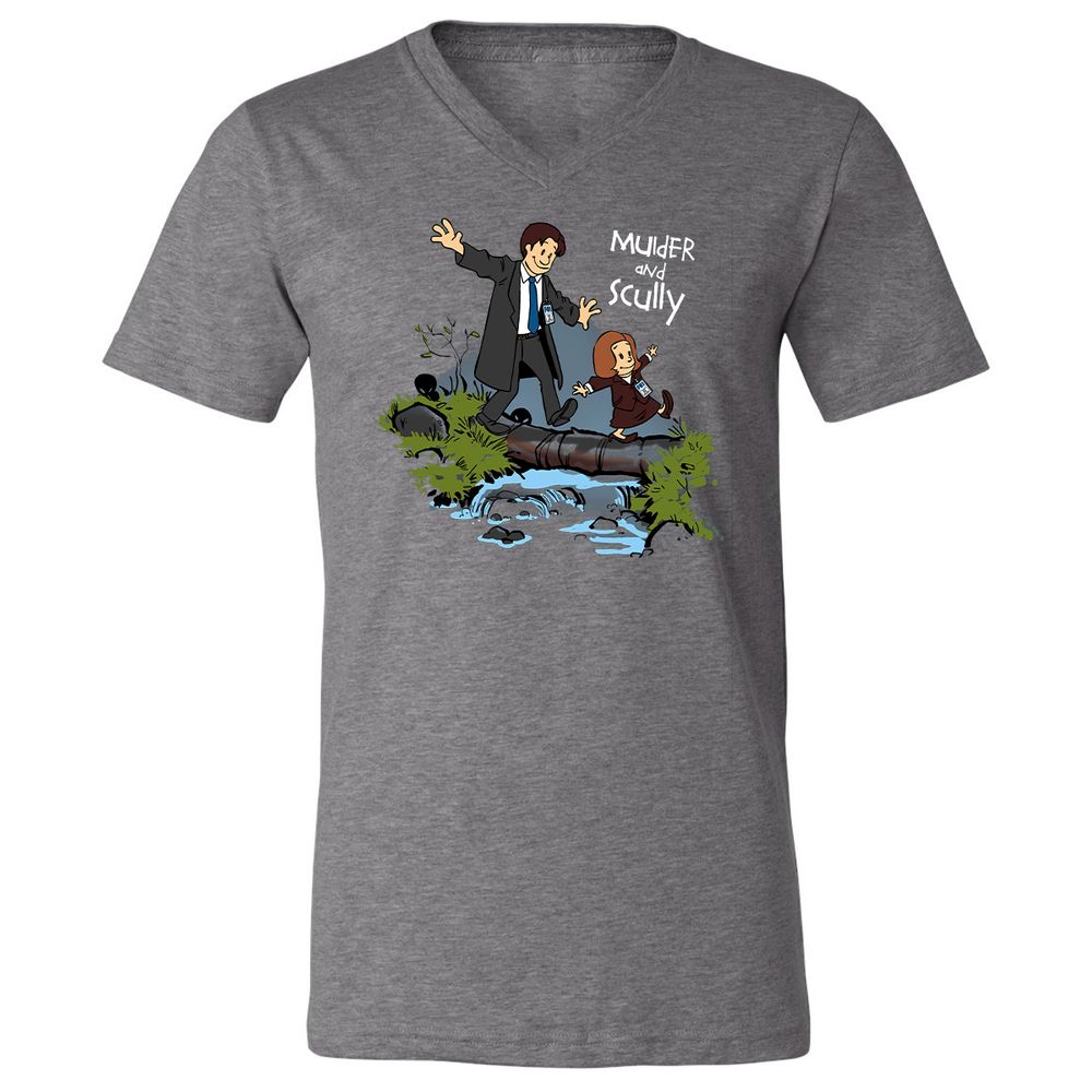 Unisex V-Neck T-Shirt - D8ASUAR5 - Deep Heather - 13