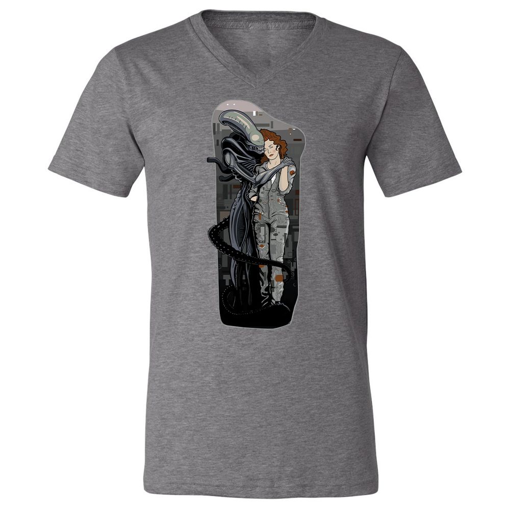 Unisex V-Neck T-Shirt - R4KUAQ4D - Deep Heather - 13