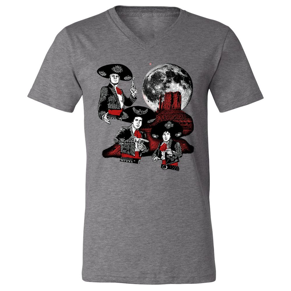 Unisex V-Neck T-Shirt - YW8XA733 - Deep Heather - 13