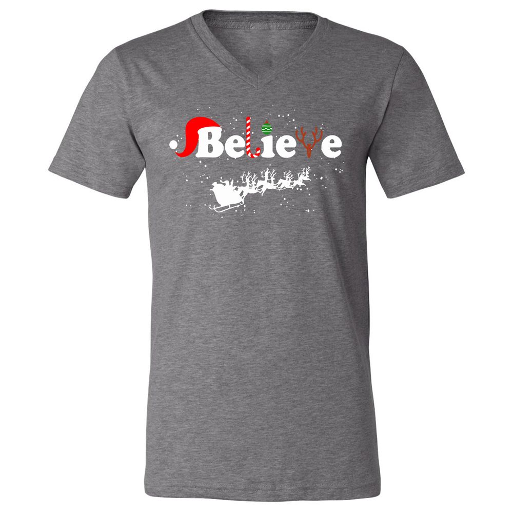Unisex V-Neck T-Shirt - A1RGGHSU - Deep Heather - 13