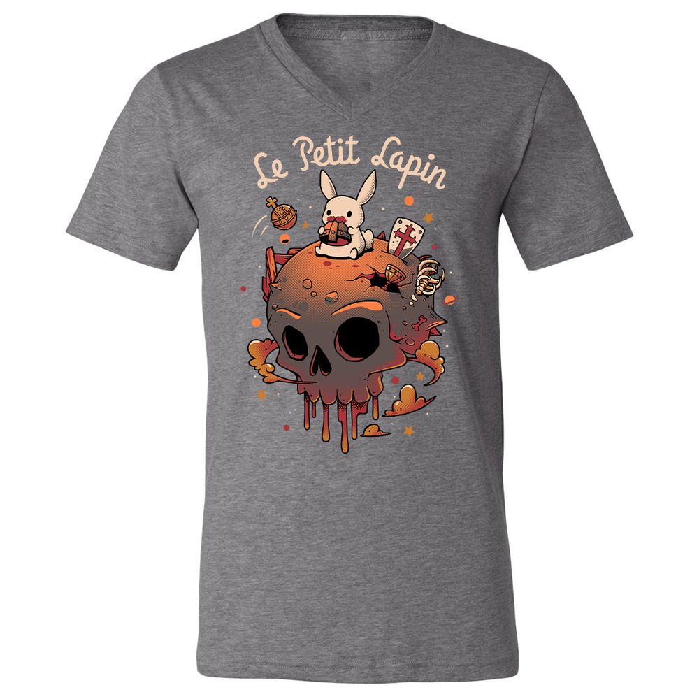 Unisex V-Neck T-Shirt - VDCDRJBV - Deep Heather - 13