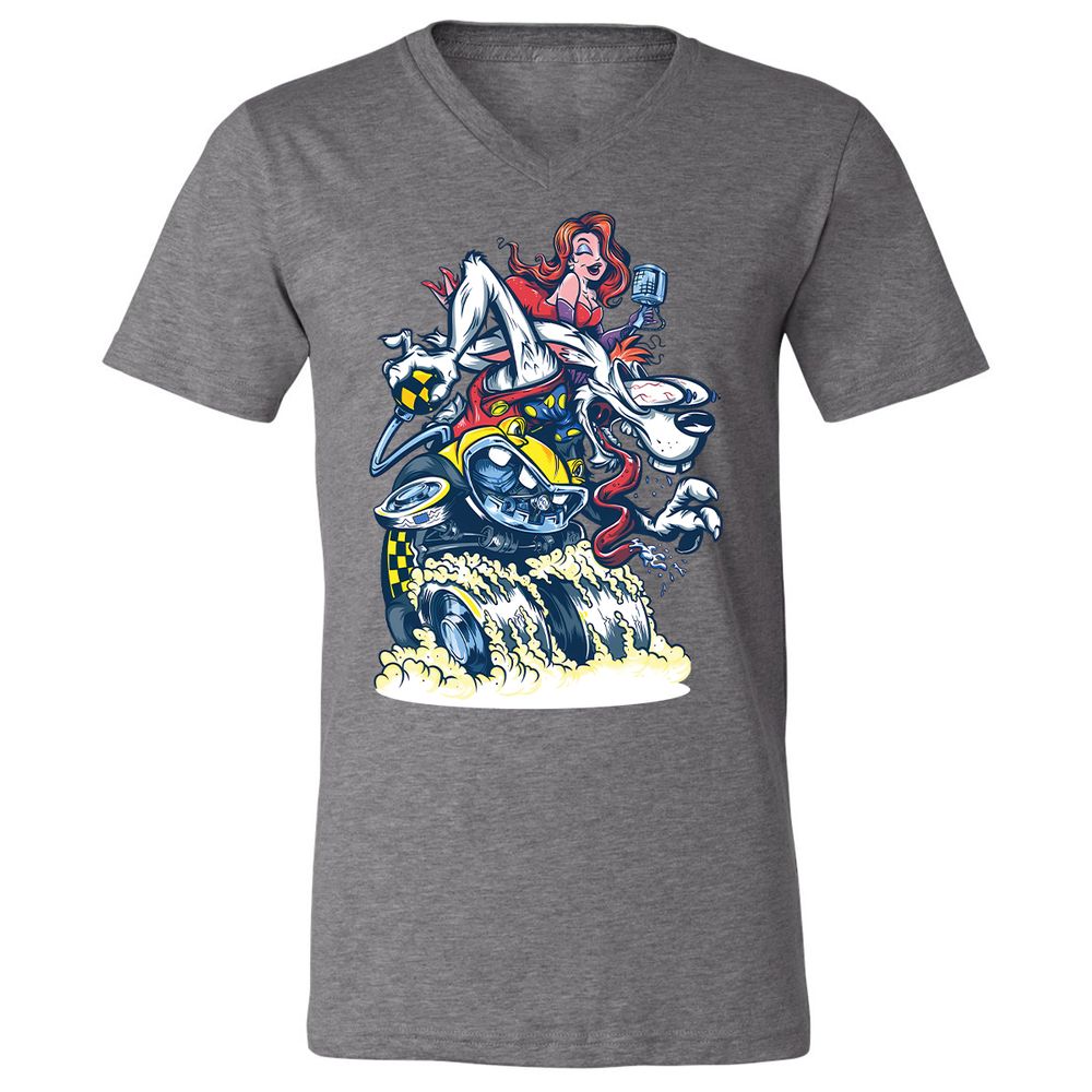 Unisex V-Neck T-Shirt - CN24WZBS - Deep Heather - 13