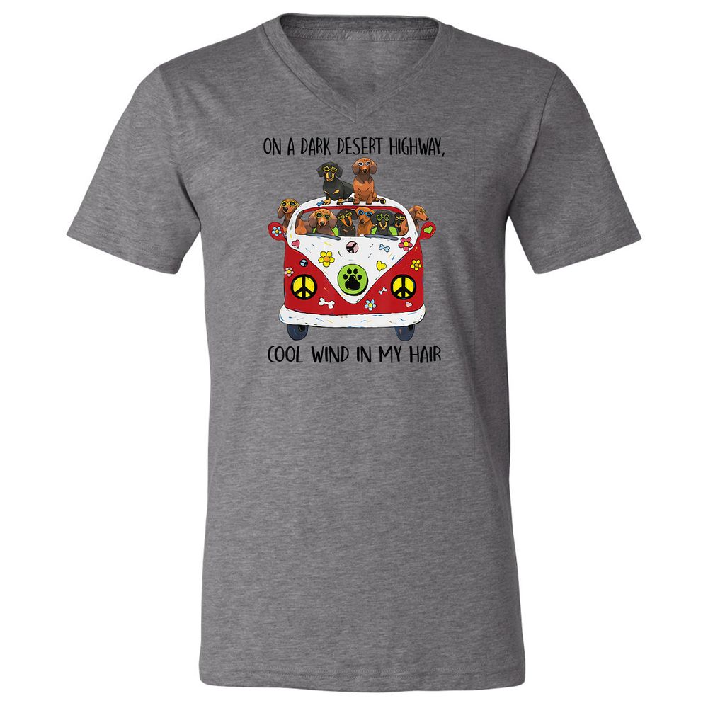 Unisex V-Neck T-Shirt - LYMCD3KC - Deep Heather - 13