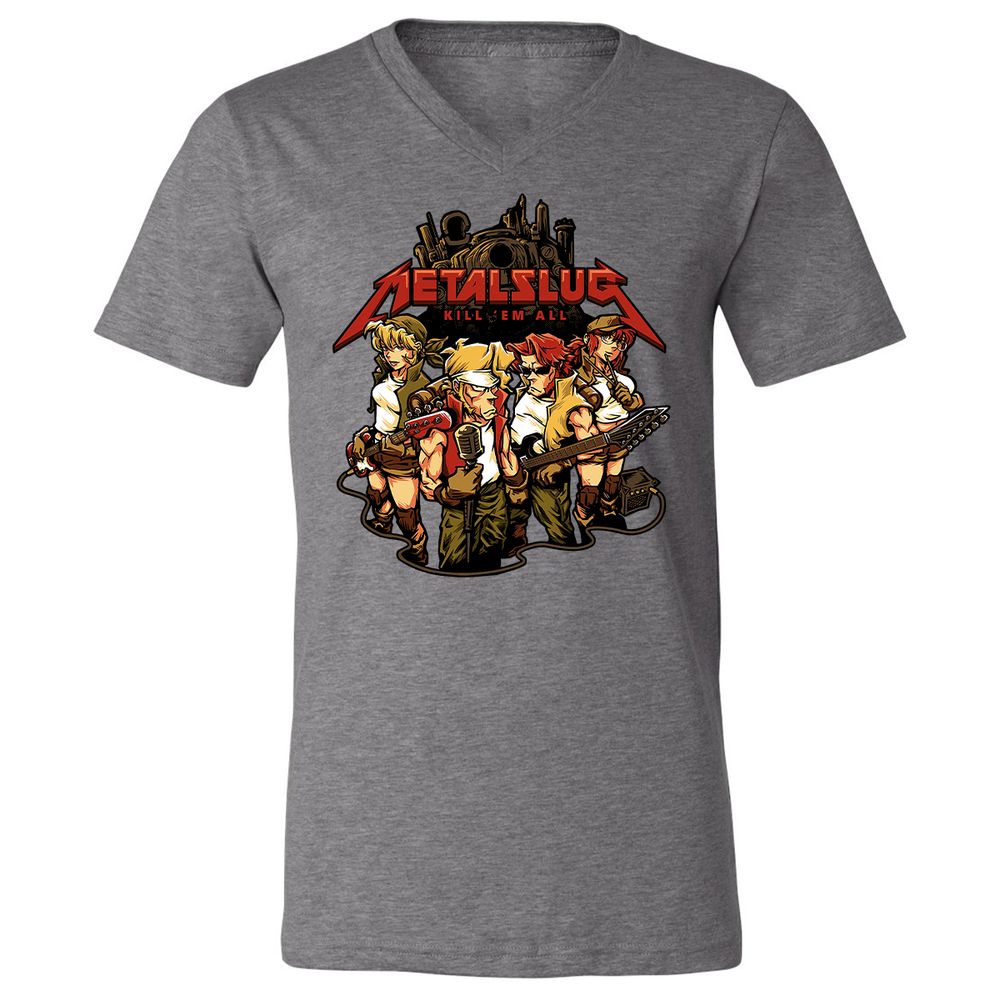 Unisex V-Neck T-Shirt - 9J1E4TKR - Deep Heather - 13
