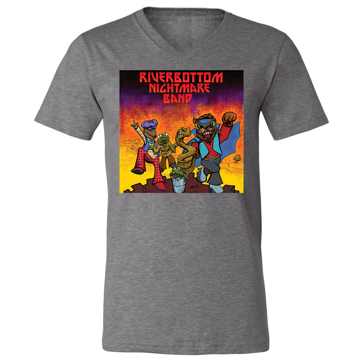 Unisex V-Neck T-Shirt - GNA5M3PS - Deep Heather - 13