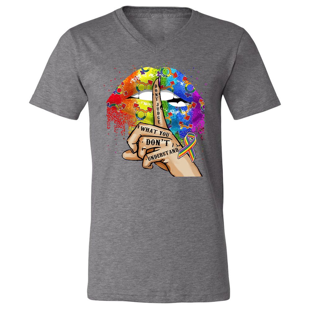 Unisex V-Neck T-Shirt - 5KLQ7T4Z - Deep Heather - 13
