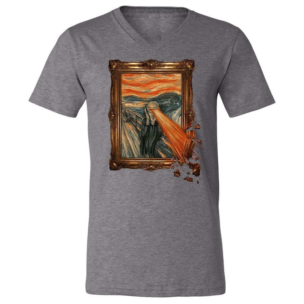 Unisex V-Neck T-Shirt - T6C52GF8 - Deep Heather - 13