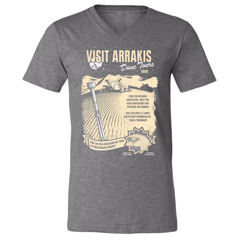 Unisex V-Neck T-Shirt - DDZYQH5R - Deep Heather - 13