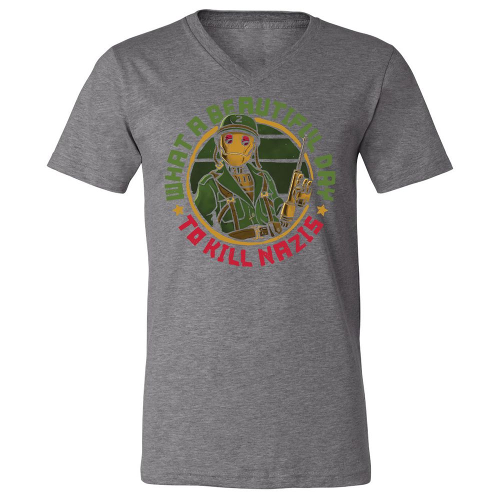 Unisex V-Neck T-Shirt - NLVTLZD2 - Deep Heather - 13
