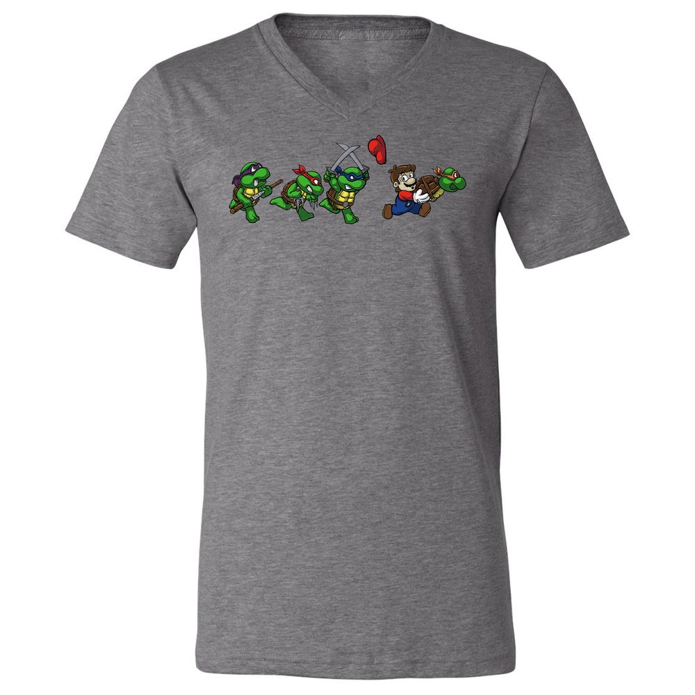Unisex V-Neck T-Shirt - ELFBWU2L - Deep Heather - 13