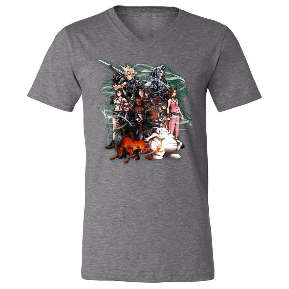 Unisex V-Neck T-Shirt - T1B15JH7 - Deep Heather - 13