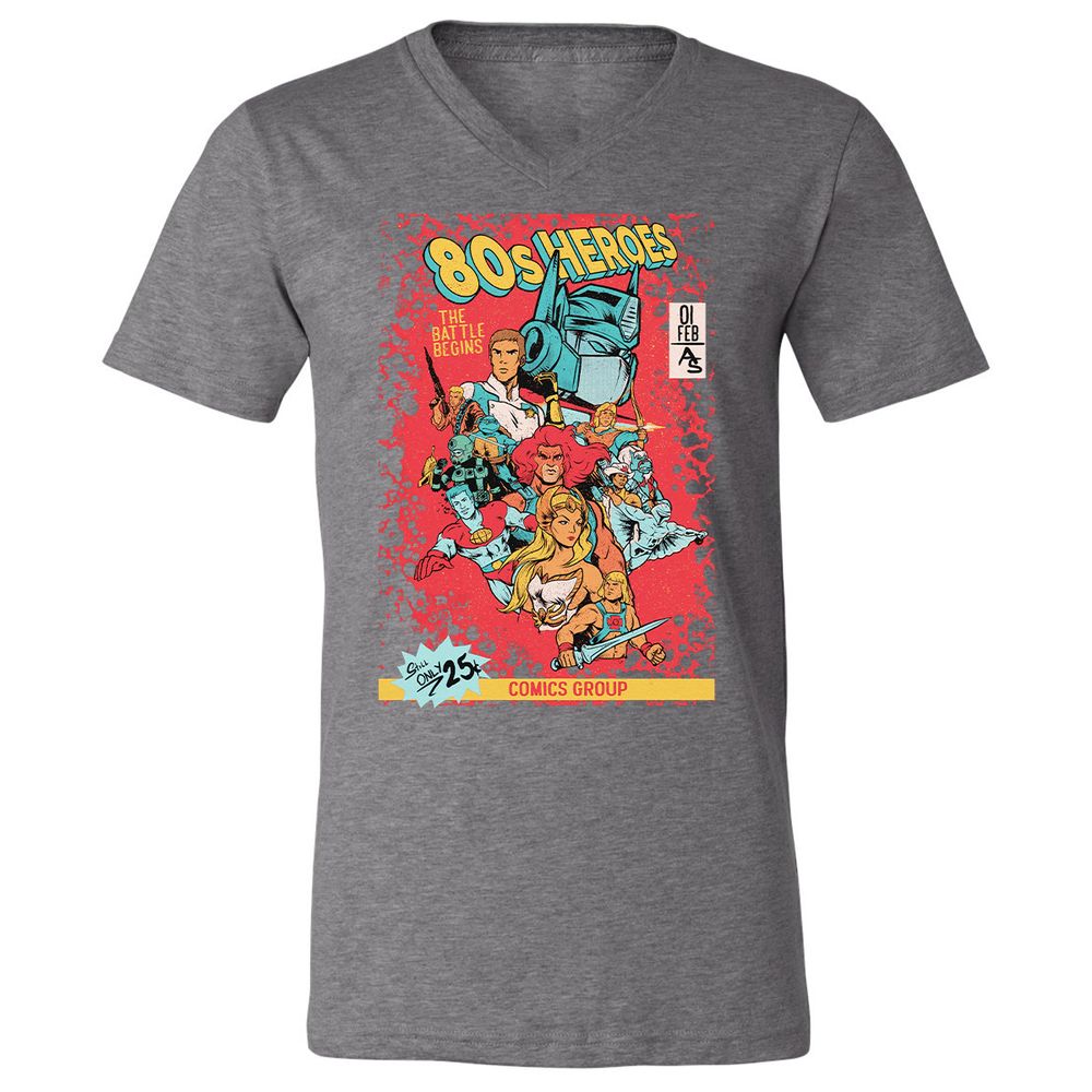 Unisex V-Neck T-Shirt - 3DFSFQZP - Deep Heather - 13