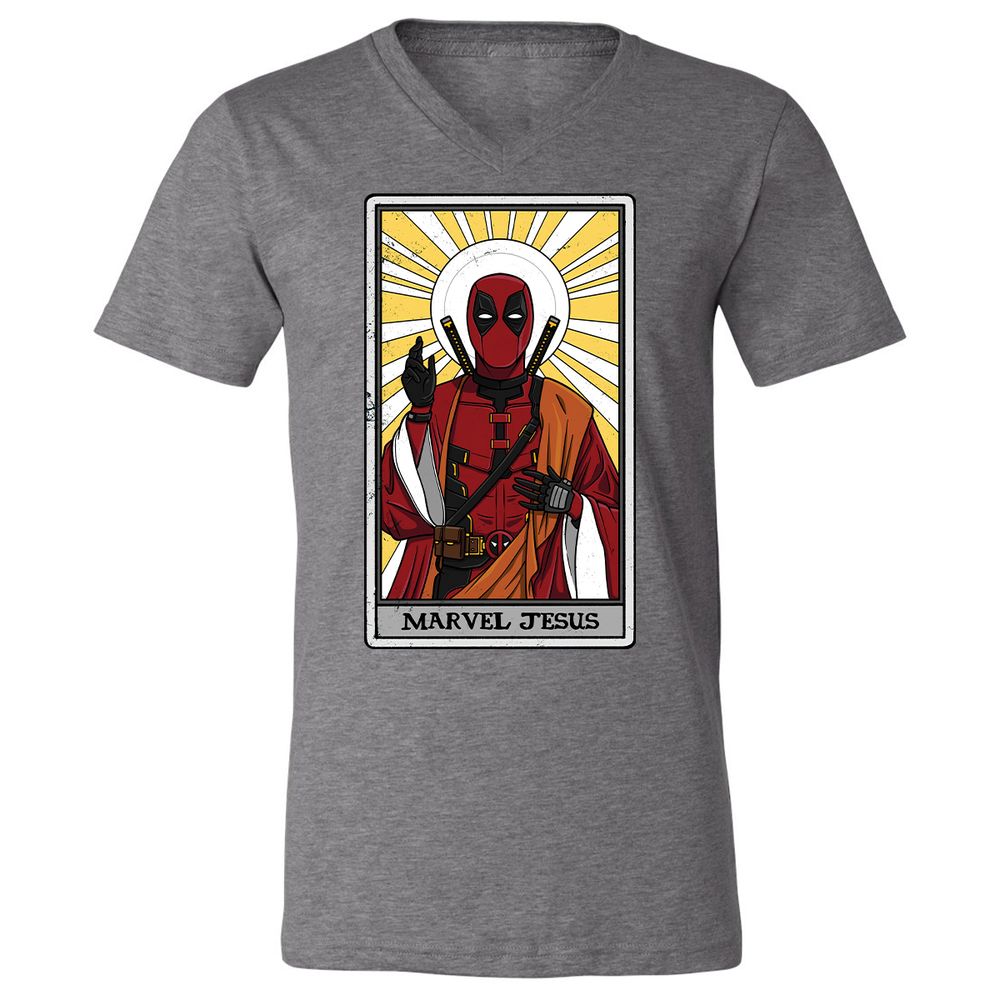 Unisex V-Neck T-Shirt - HNN46VPE - Deep Heather - 13