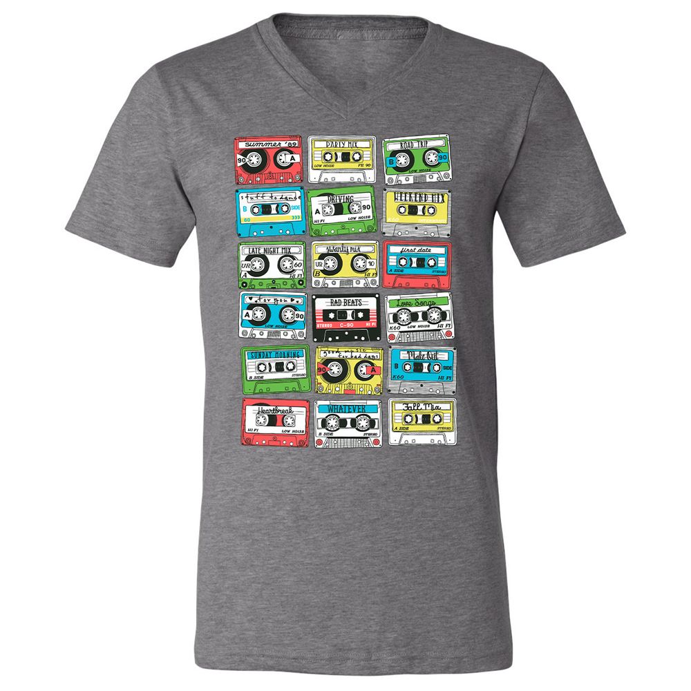 Unisex V-Neck T-Shirt - R7CGAYB4 - Deep Heather - 13