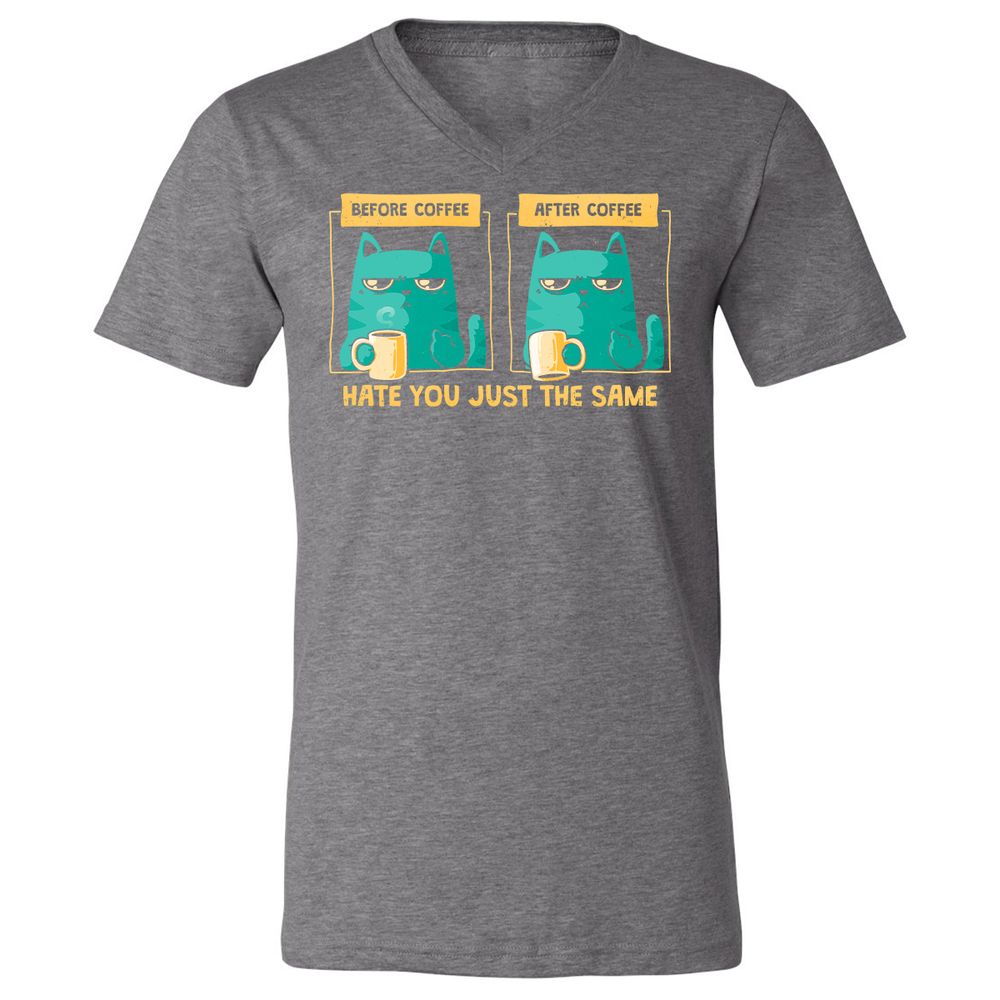 Unisex V-Neck T-Shirt - FTK6A2S4 - Deep Heather - 13