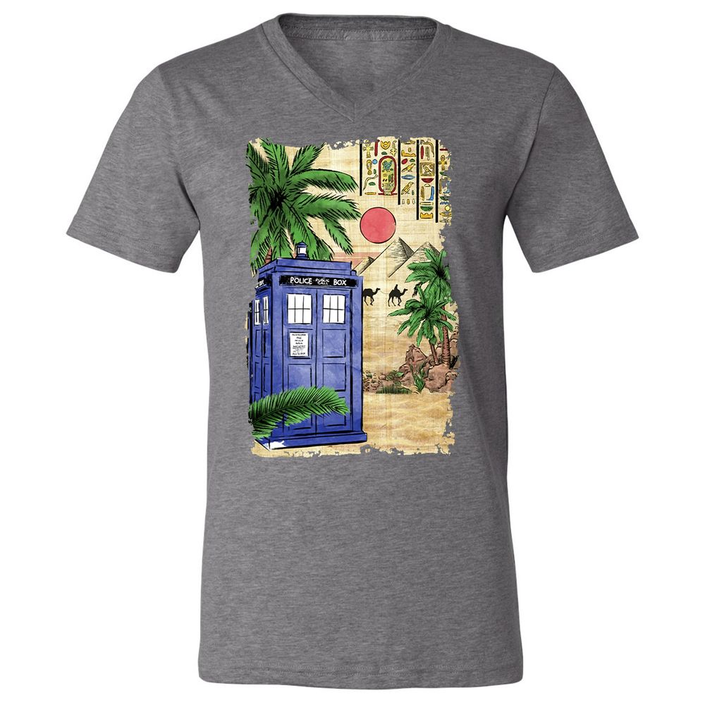 Unisex V-Neck T-Shirt - 5MP4BHL2 - Deep Heather - 13