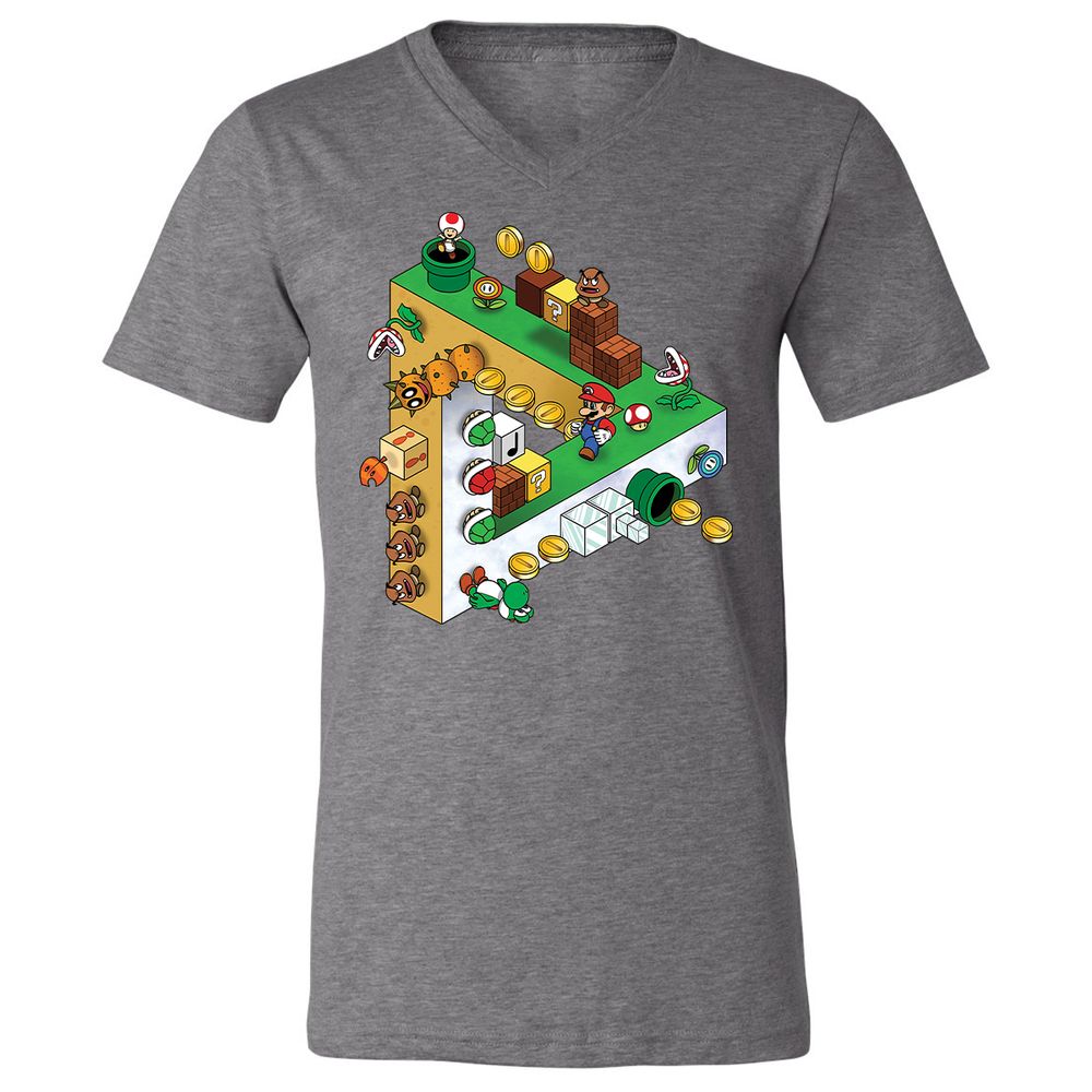 Unisex V-Neck T-Shirt - 9BHGWU5W - Deep Heather - 13