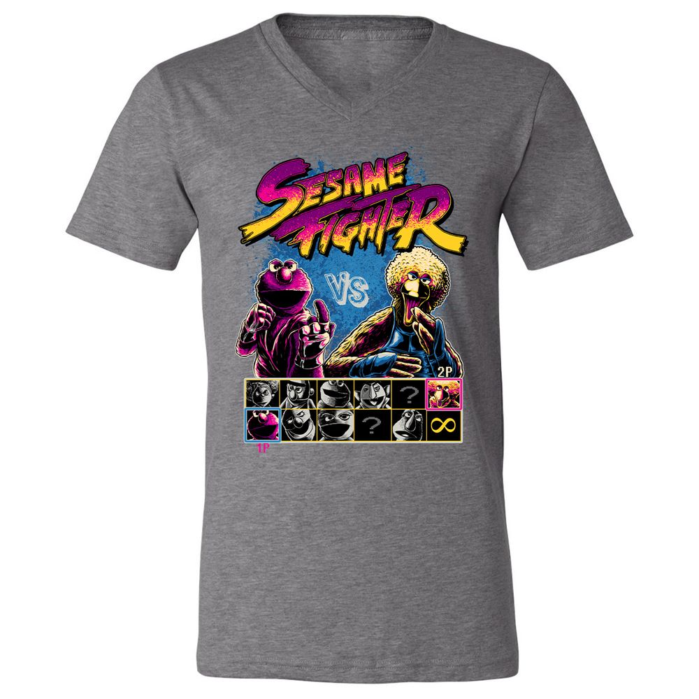 Unisex V-Neck T-Shirt - 5S7QX2KP - Deep Heather - 13