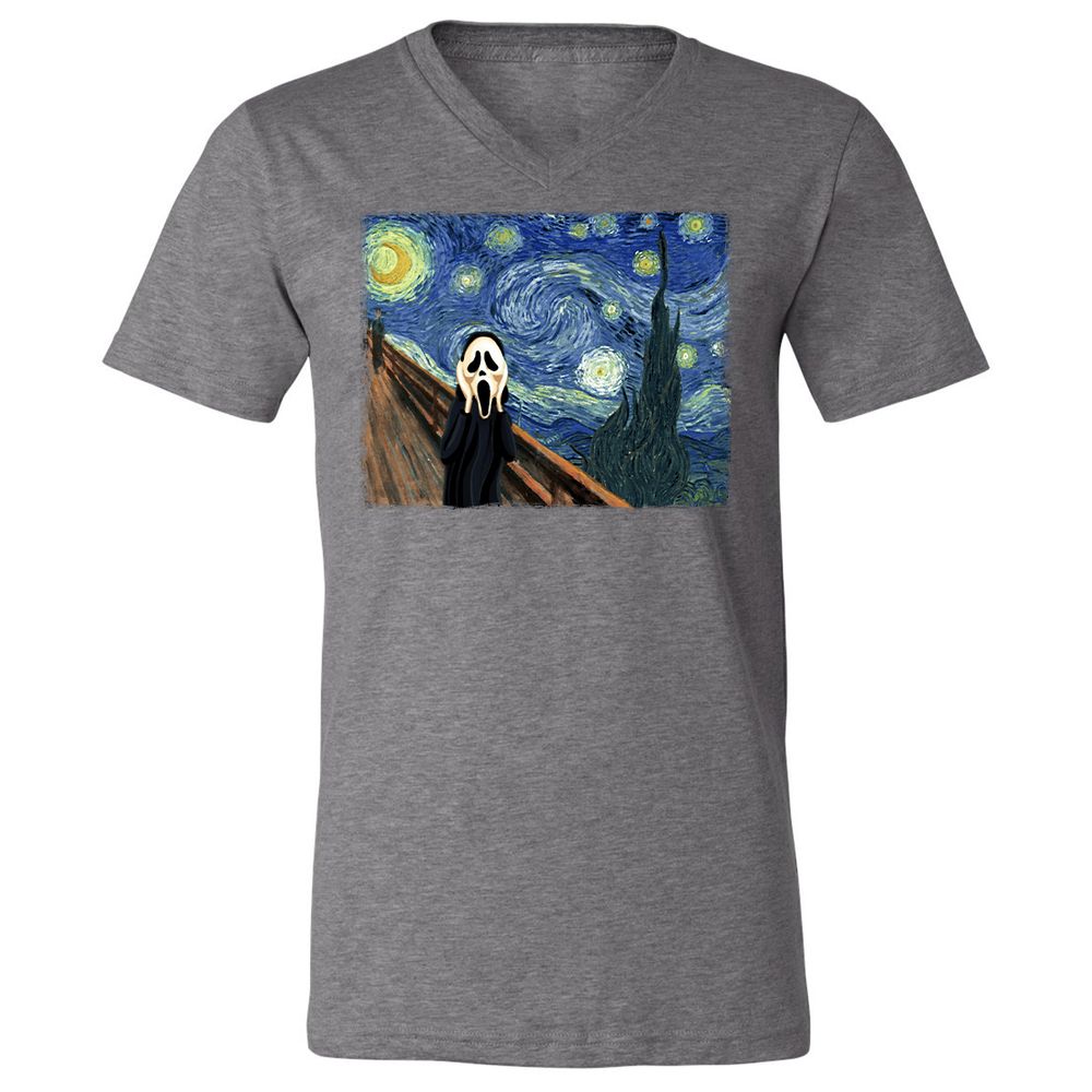 Unisex V-Neck T-Shirt - 6UFDKYBR - Deep Heather - 13