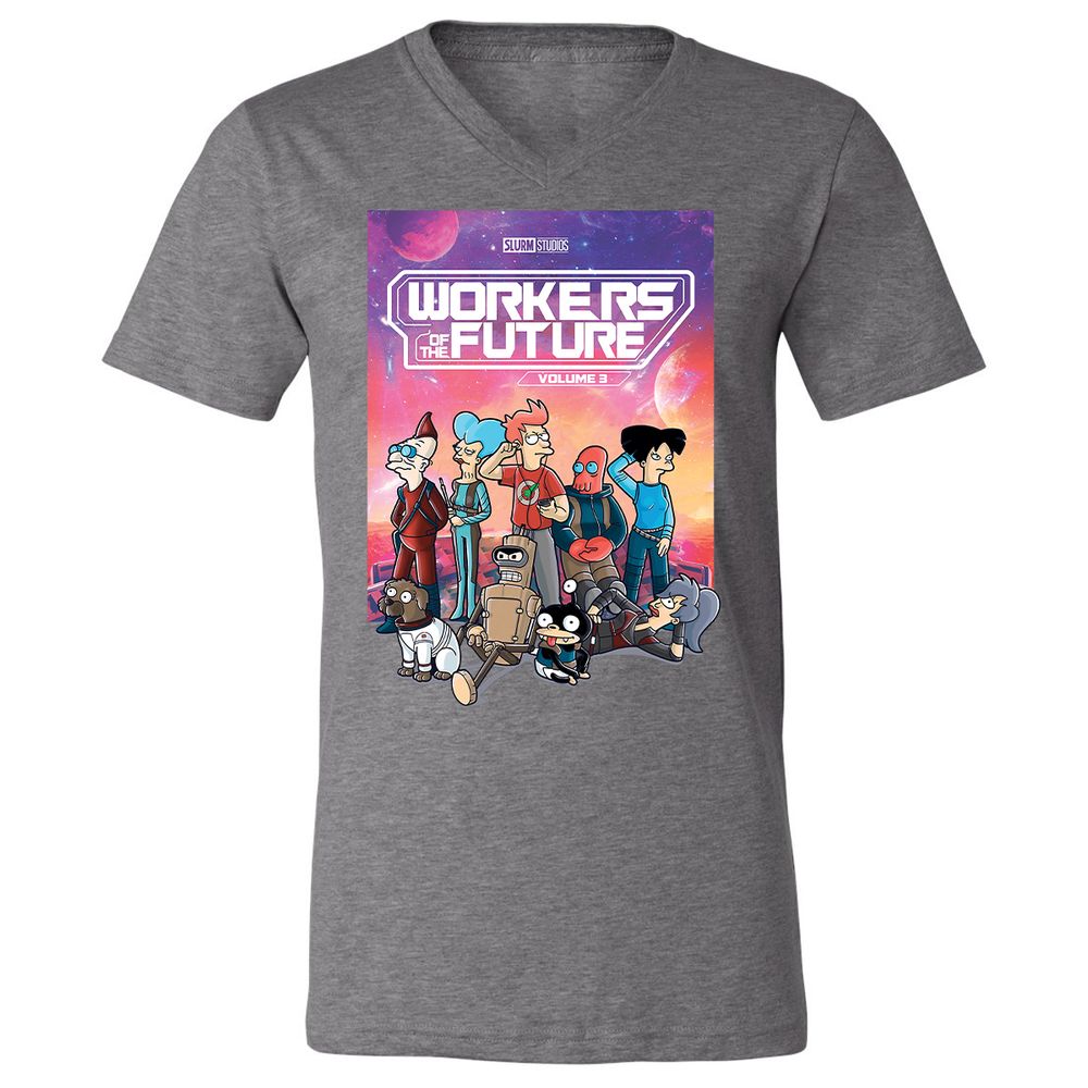 Unisex V-Neck T-Shirt - RUT7Q3LP - Deep Heather - 13