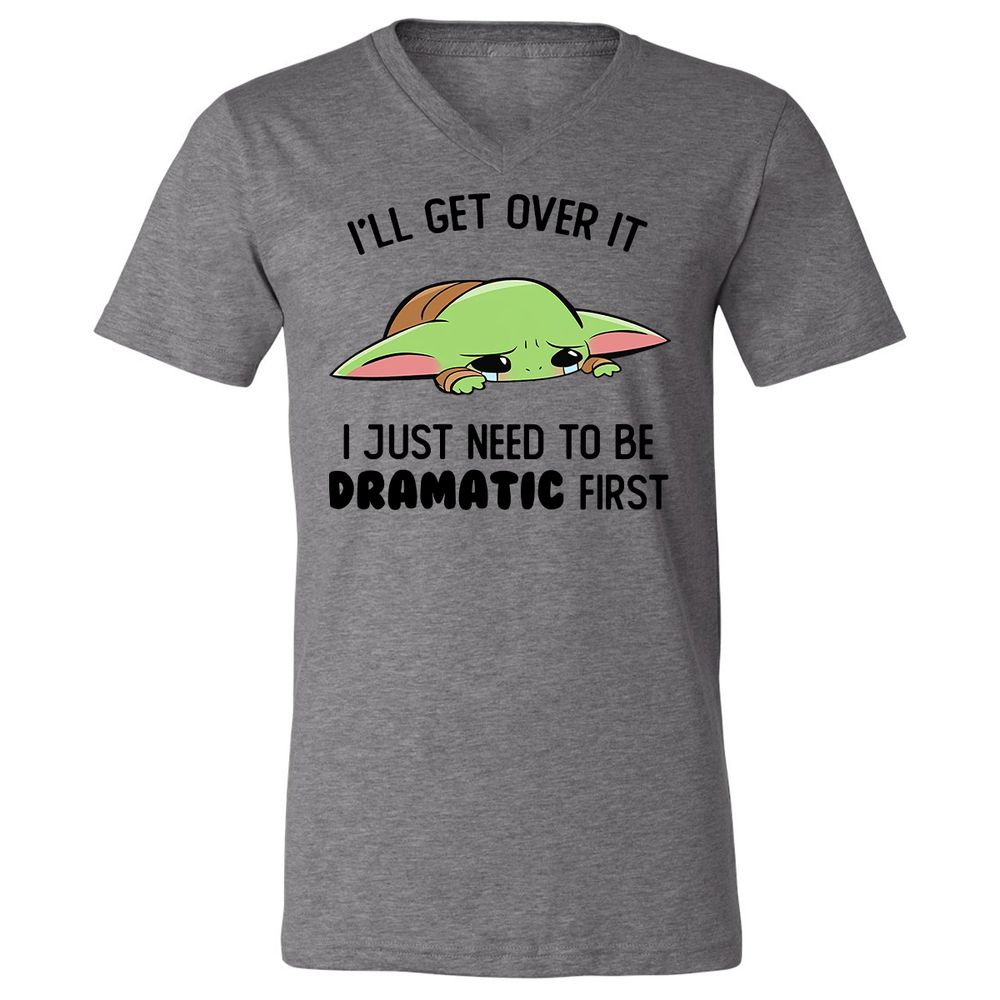 Unisex V-Neck T-Shirt - F3ZSKHFB - Deep Heather - 13