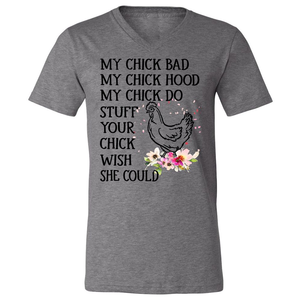 Unisex V-Neck T-Shirt - YVUX57TN - Deep Heather - 13