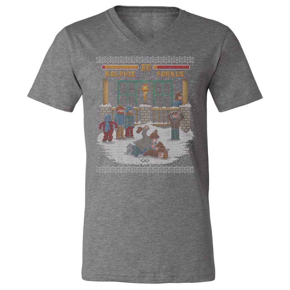 Unisex V-Neck T-Shirt - F73Y6UVA - Deep Heather - 13