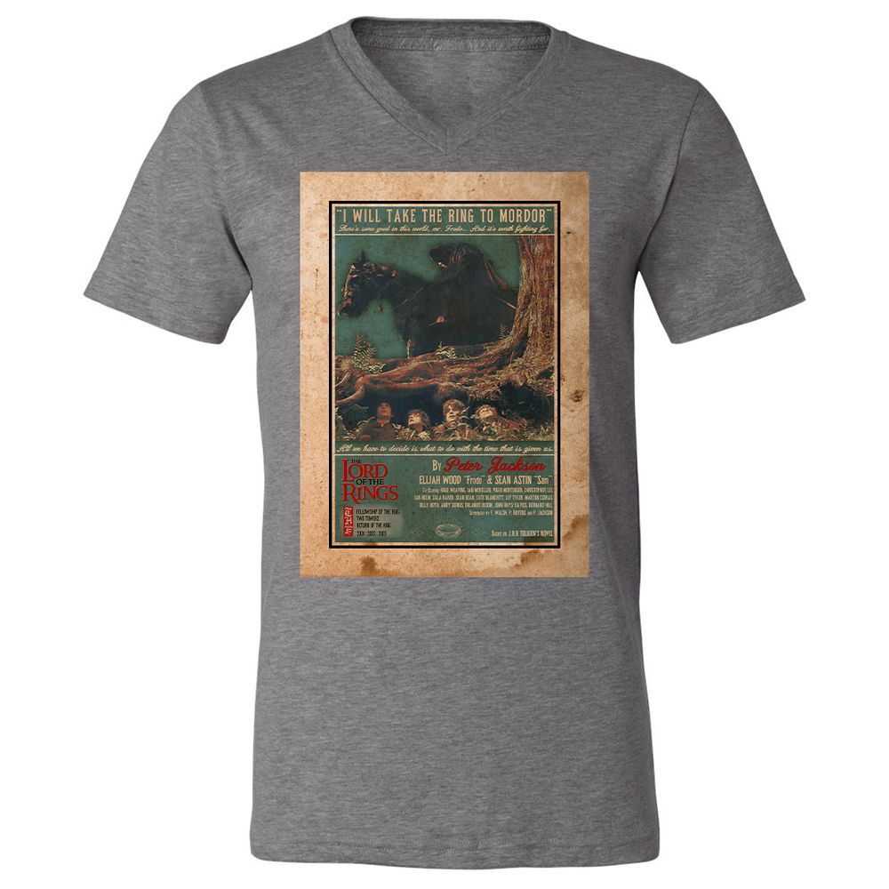 Unisex V-Neck T-Shirt - FBT6SARX - Deep Heather - 13