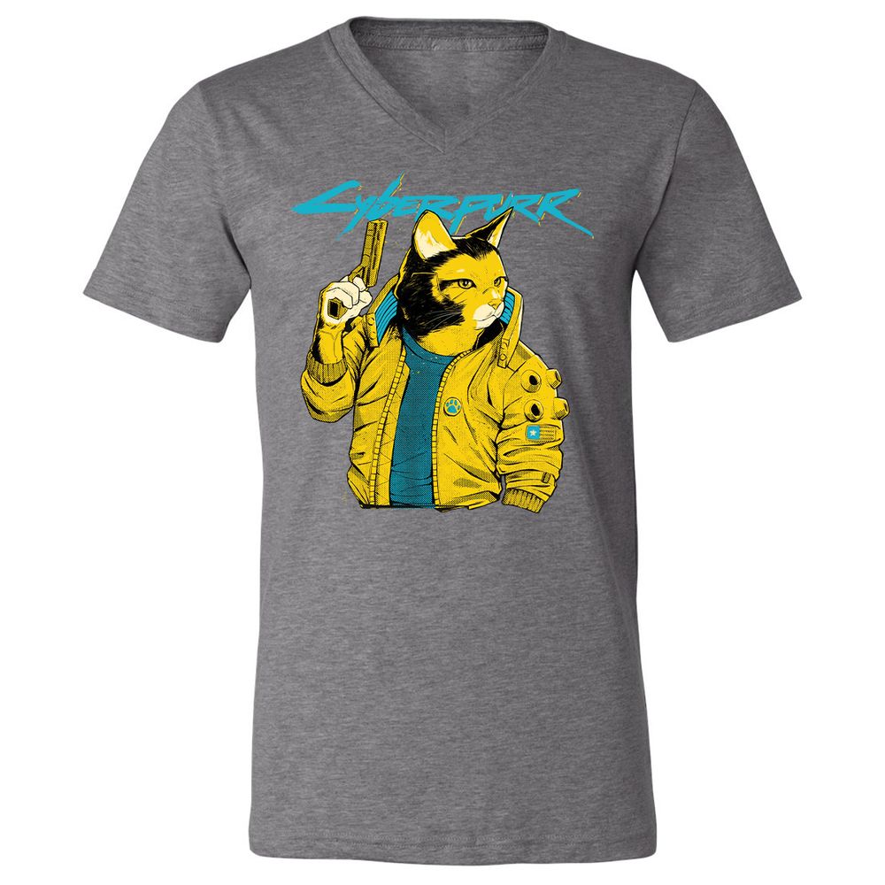 Unisex V-Neck T-Shirt - 4FV27VH6 - Deep Heather - 13