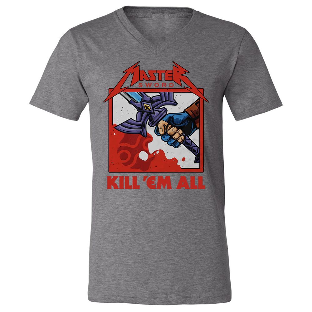 Unisex V-Neck T-Shirt - KDNRBUK7 - Deep Heather - 13