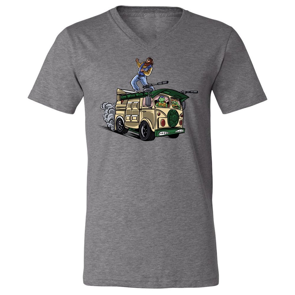 Unisex V-Neck T-Shirt - EYEQUJ66 - Deep Heather - 13