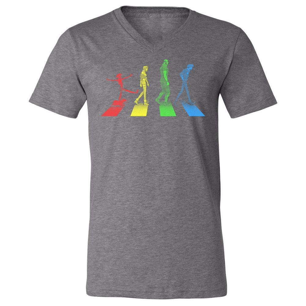 Unisex V-Neck T-Shirt - L473JG4H - Deep Heather - 13