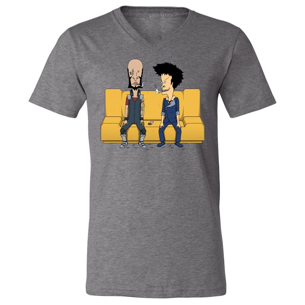 Unisex V-Neck T-Shirt - SLL4CKTH - Deep Heather - 13