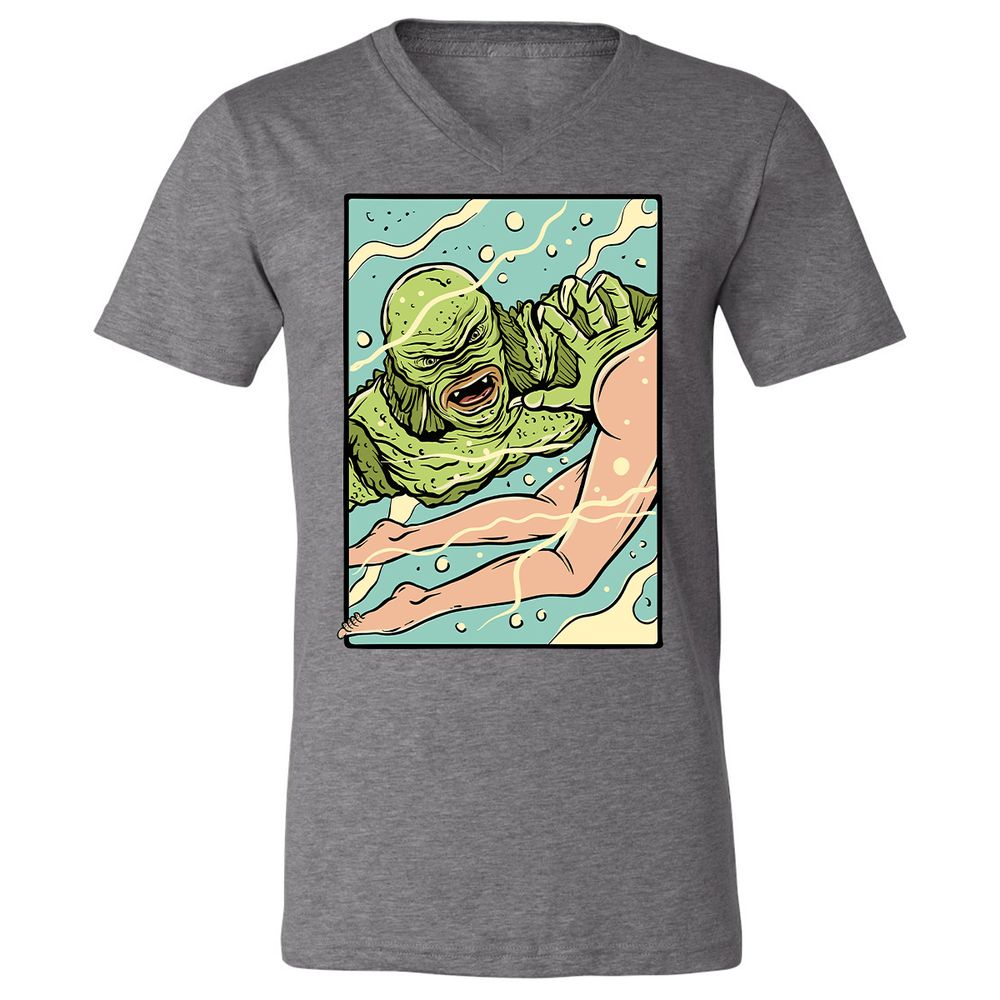 Unisex V-Neck T-Shirt - 6R6AJ4QU - Deep Heather - 13