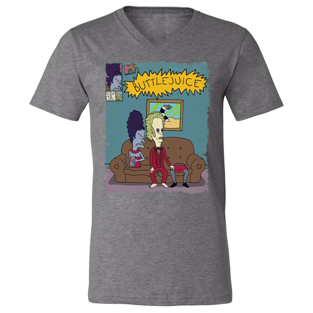 Unisex V-Neck T-Shirt - VS9YVM6L - Deep Heather - 13