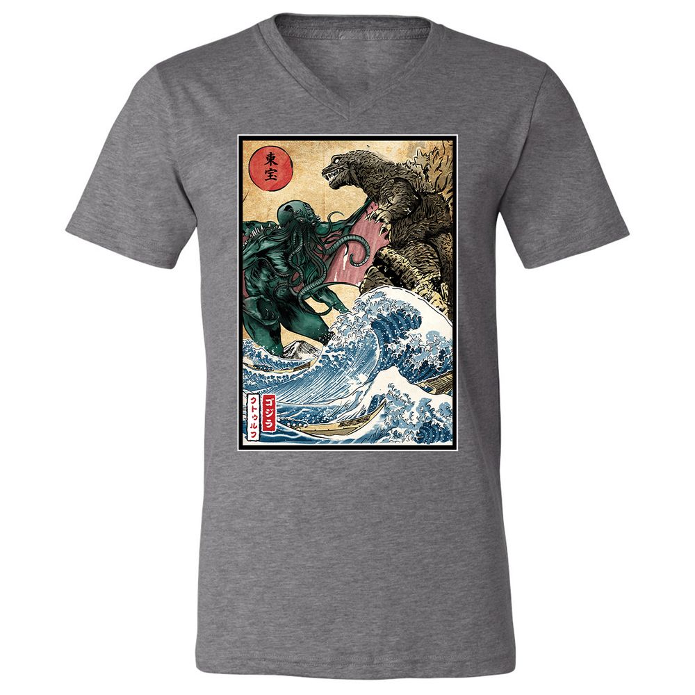 Unisex V-Neck T-Shirt - F1AY3XDG - Deep Heather - 13