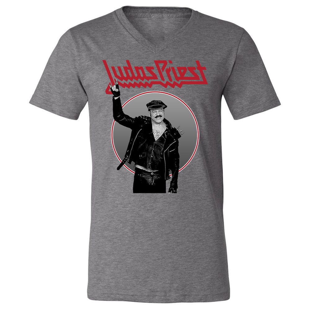 Unisex V-Neck T-Shirt - RYYBX5L7 - Deep Heather - 13