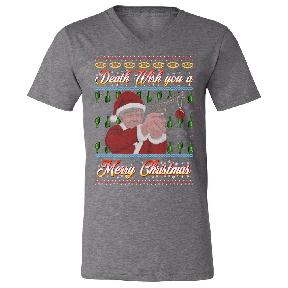 Unisex V-Neck T-Shirt - FZVM2GH4 - Deep Heather - 13