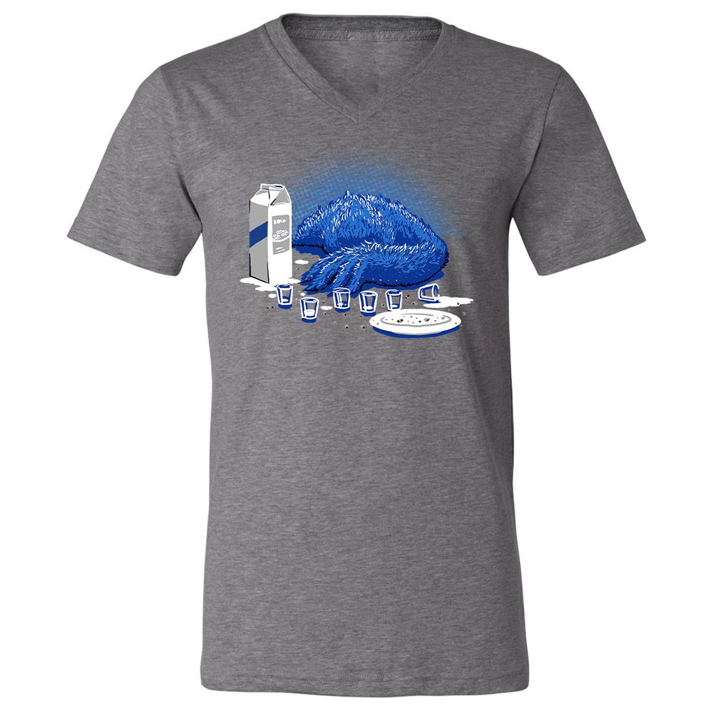 Unisex V-Neck T-Shirt - LJFVAHP8 - Deep Heather - 13