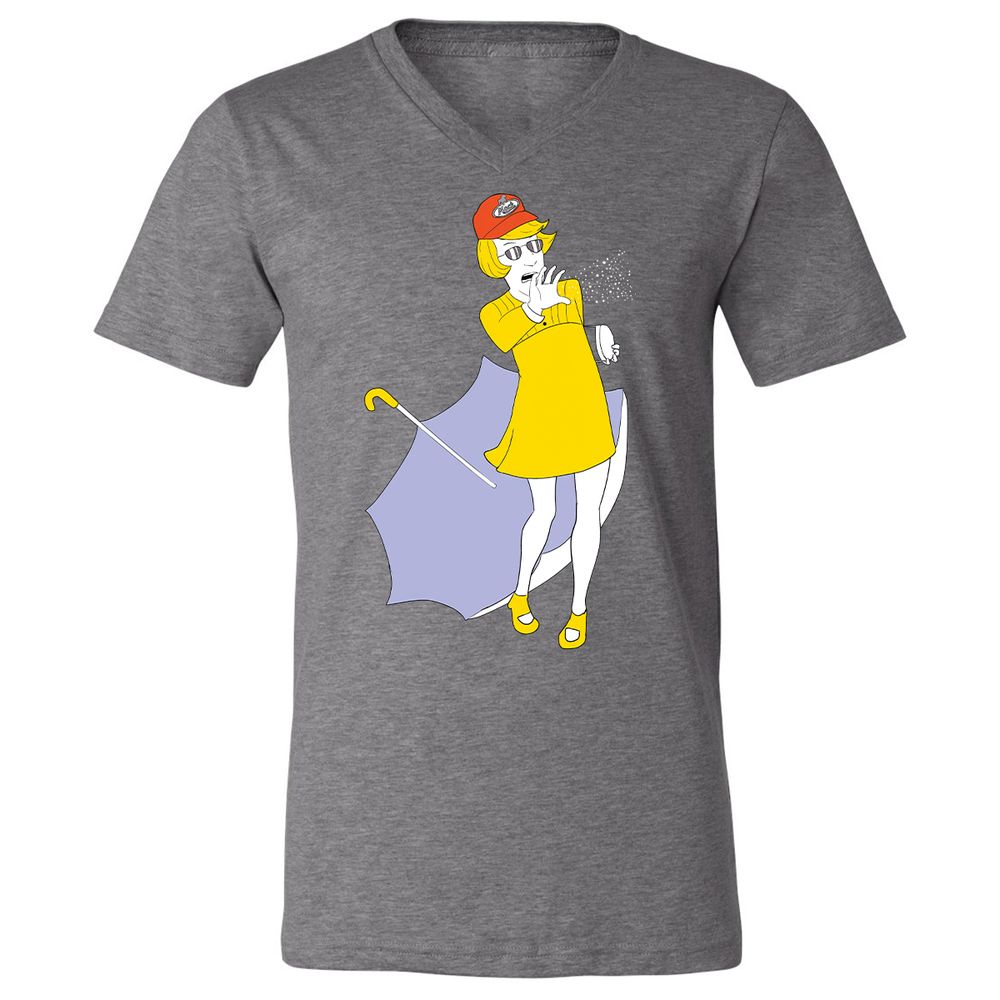 Unisex V-Neck T-Shirt - 5D4HQNTJ - Deep Heather - 13