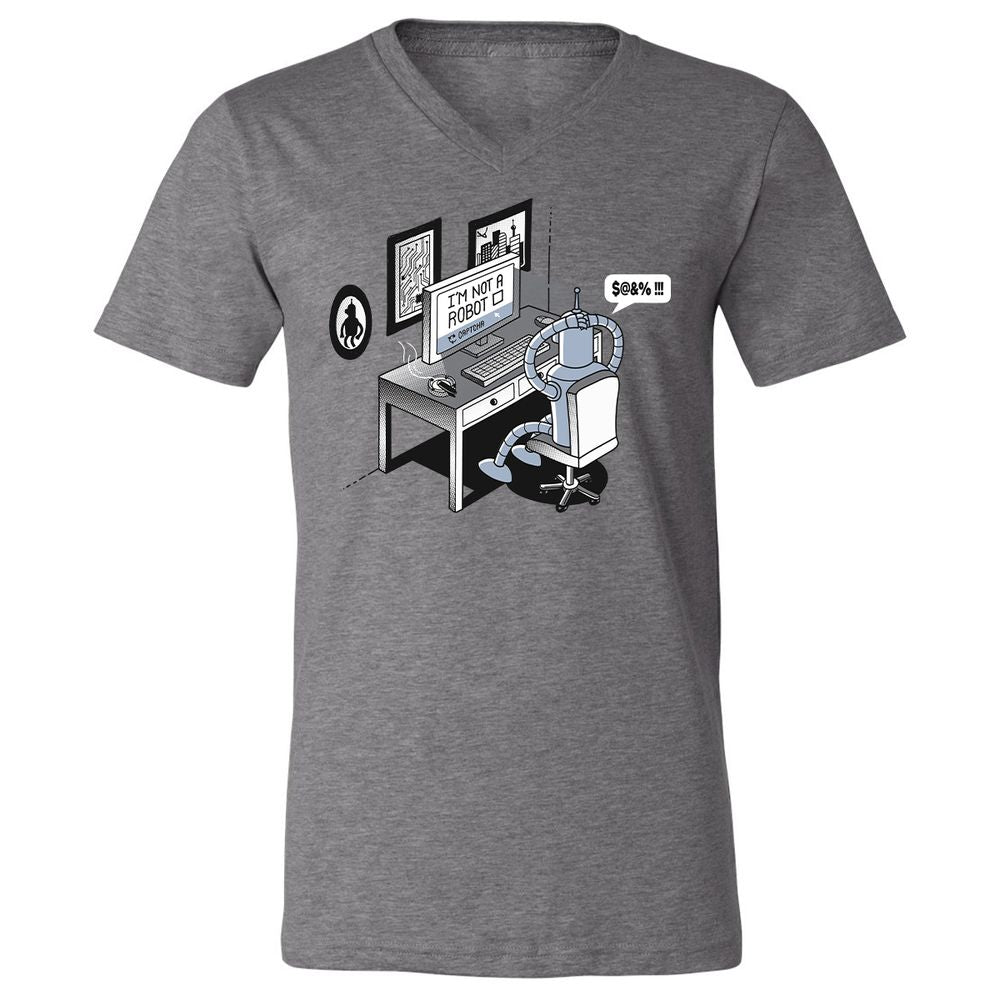 Unisex V-Neck T-Shirt - T6VA6F1U - Deep Heather - 13