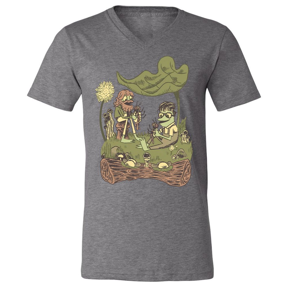 Unisex V-Neck T-Shirt - Q6UU7LTZ - Deep Heather - 13
