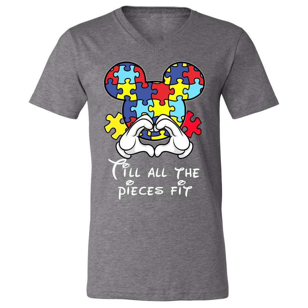 Unisex V-Neck T-Shirt - 358P94P9 - Deep Heather - 13