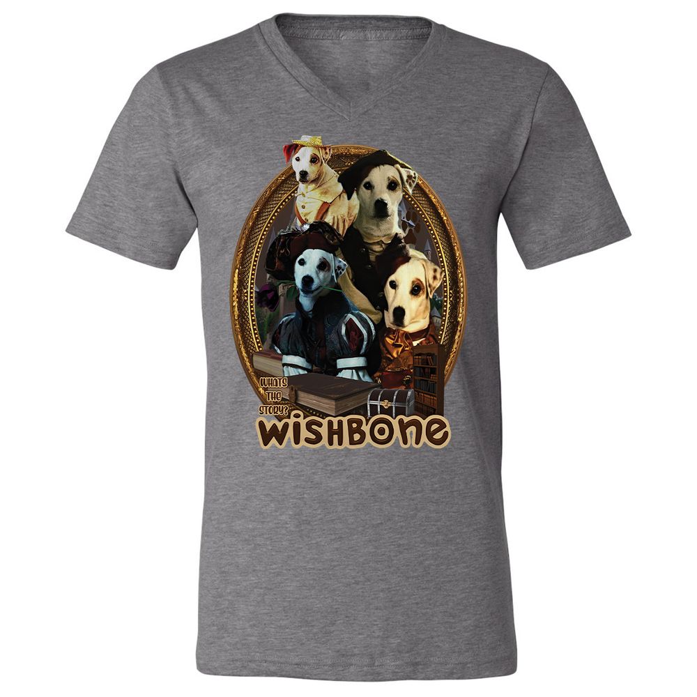 Unisex V-Neck T-Shirt - T66K7YGX - Deep Heather - 13