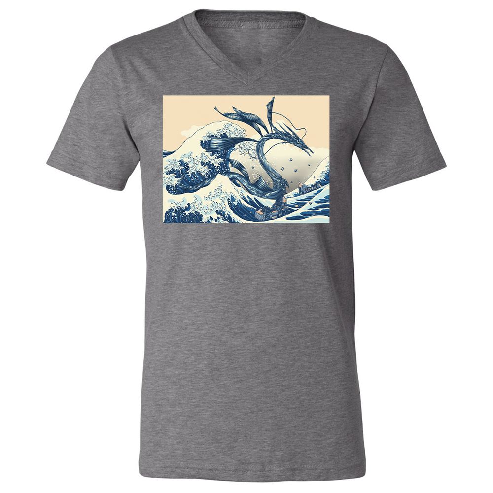 Unisex V-Neck T-Shirt - 6ASM7XRS - Deep Heather - 13