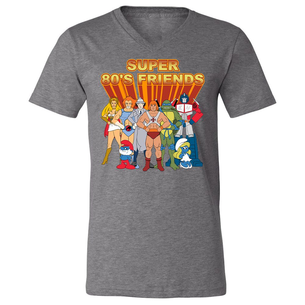 Unisex V-Neck T-Shirt - LXBDKXS9 - Deep Heather - 13