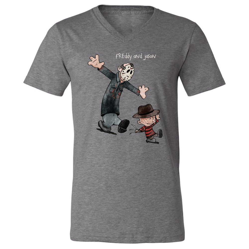 Unisex V-Neck T-Shirt - T3ULUS9N - Deep Heather - 13