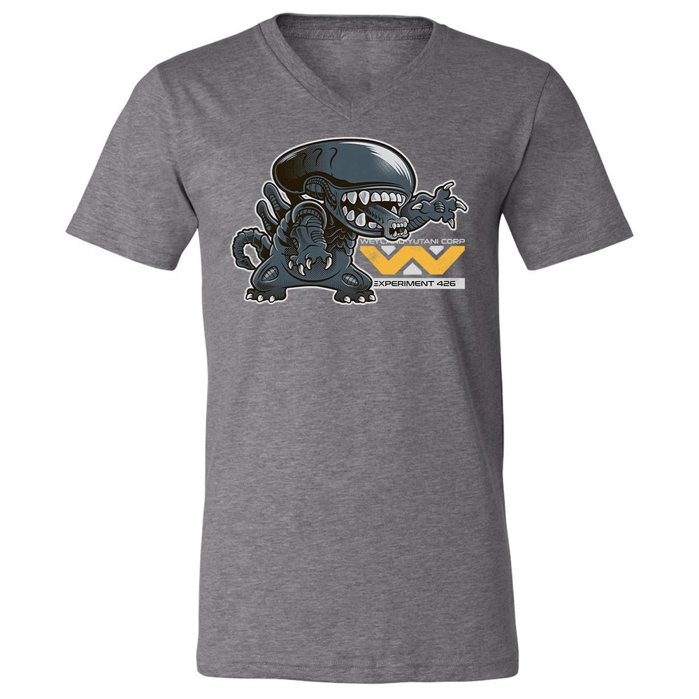 Unisex V-Neck T-Shirt - B9WFPEJF - Deep Heather - 13