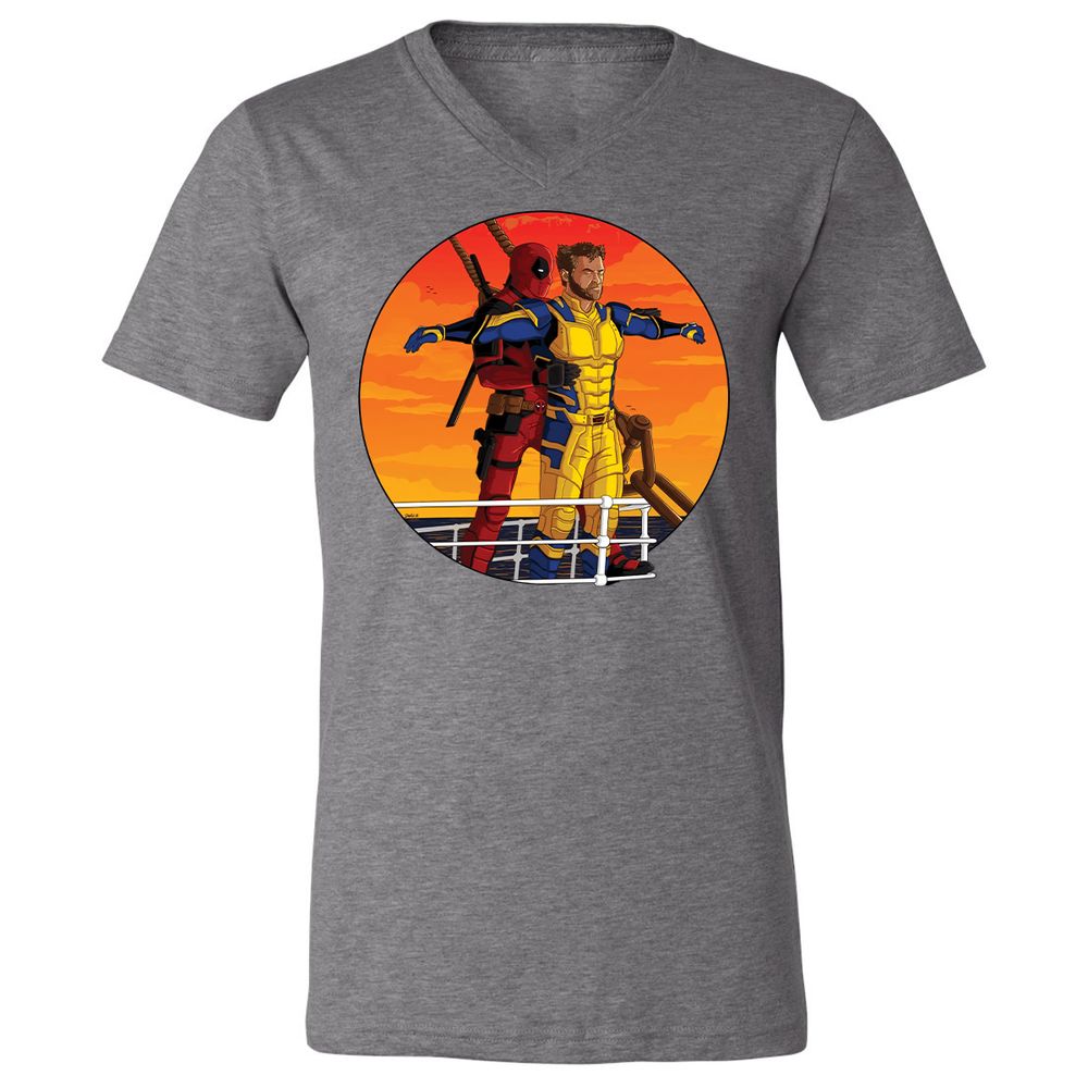 Unisex V-Neck T-Shirt - 1J8ZB4R5 - Deep Heather - 13